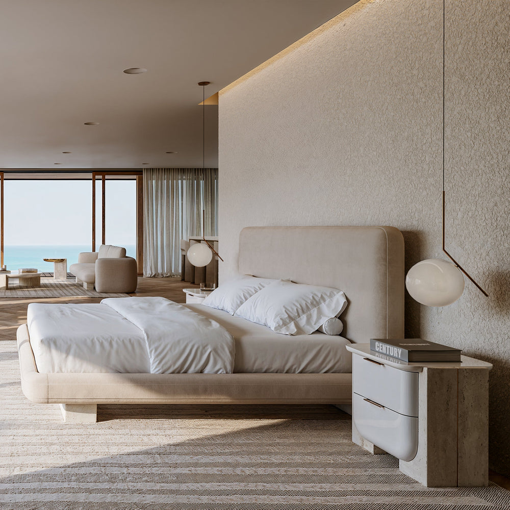 Overlap Upholstered Bed