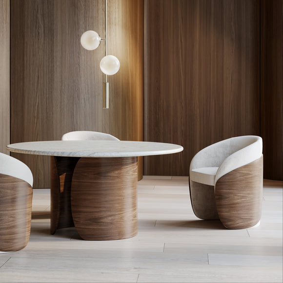 Fleur Wood Back Dining Chair