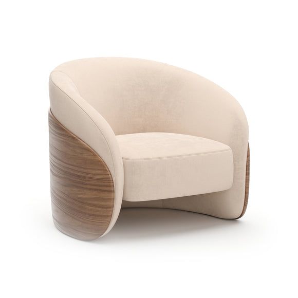 Fleur Wood Back Lounge Chair
