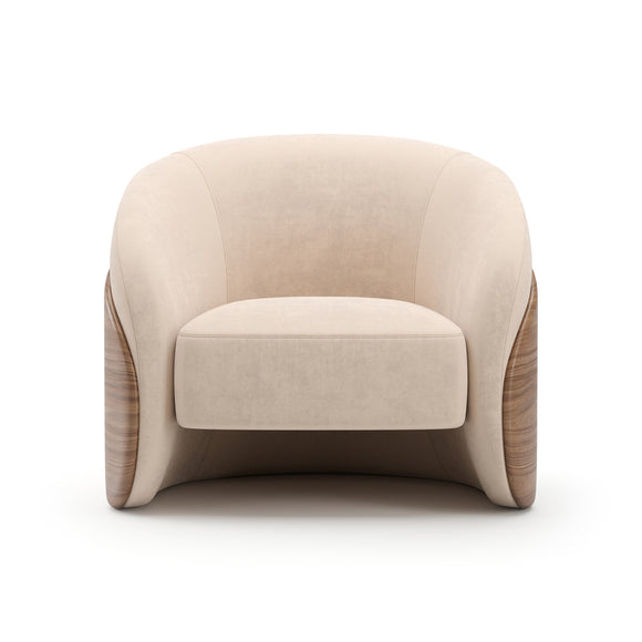 Fleur Wood Back Lounge Chair