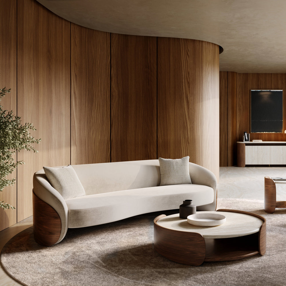 Fleur Wood Back Sofa
