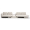 Overlap Bumper Sectional Sofa  option Ecru / Travertine