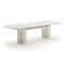Overlap Dining Table  option Latte Gloss / Travertine