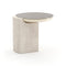 Overlap Round Side Table  option Latte Gloss / Travertine