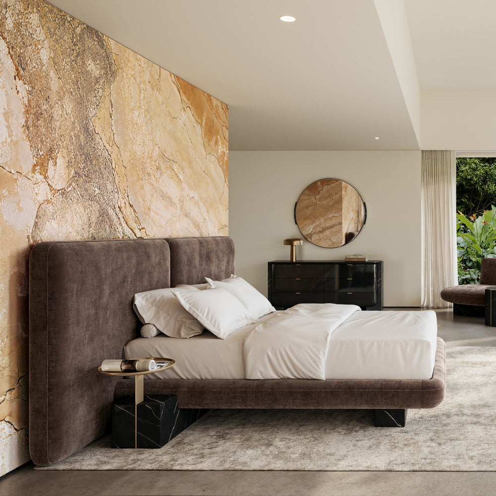 Overlap Upholstered Bed
