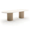 Rhythm Oval Dining Table  option Travertine Stone