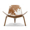 CH07 Shell Chair  option Walnut / Lacquer with Brown/White Cowhide