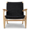 CH25 Lounge Chair  option Lacquer Oak / Black Paper Cord