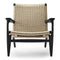 CH25 Lounge Chair  option Painted Black Oak / Natural Paper Cord