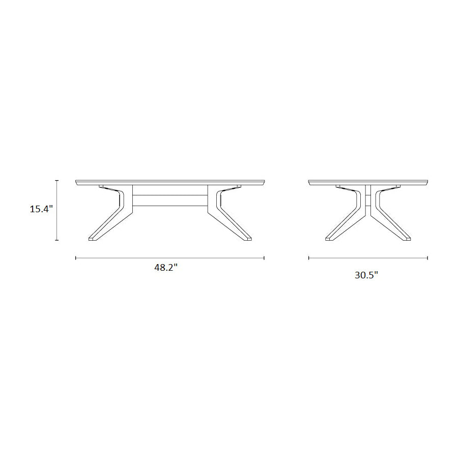Cross Oval Coffee Table