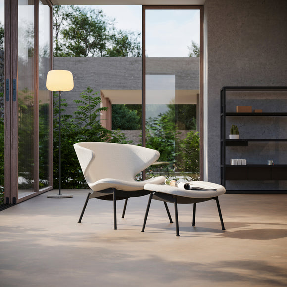 Ella Ottoman with Tubular Legs