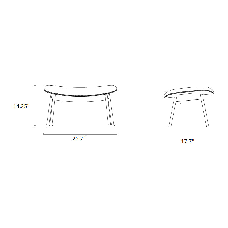 Ella Ottoman with Tubular Legs