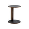 Overhang Round Side Table  option Walnut / Black