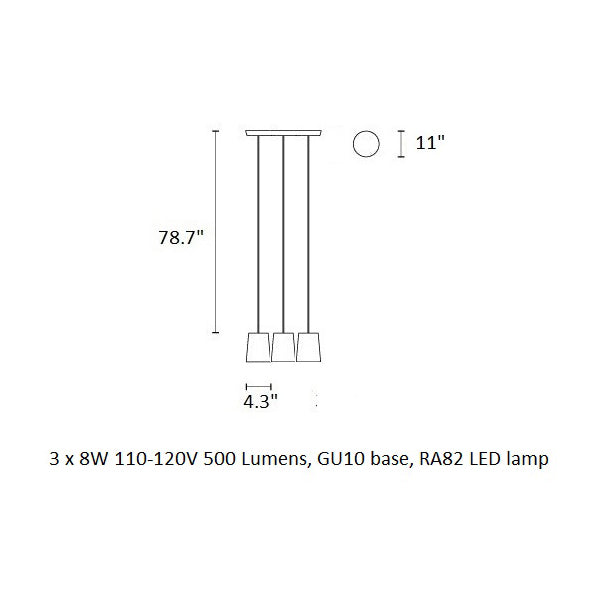 Solid Cone Cluster Pendant Light