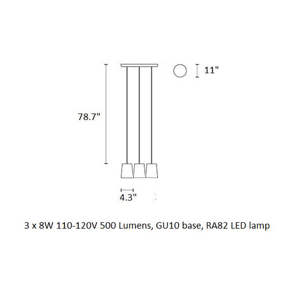 Solid Cone Cluster Pendant Light
