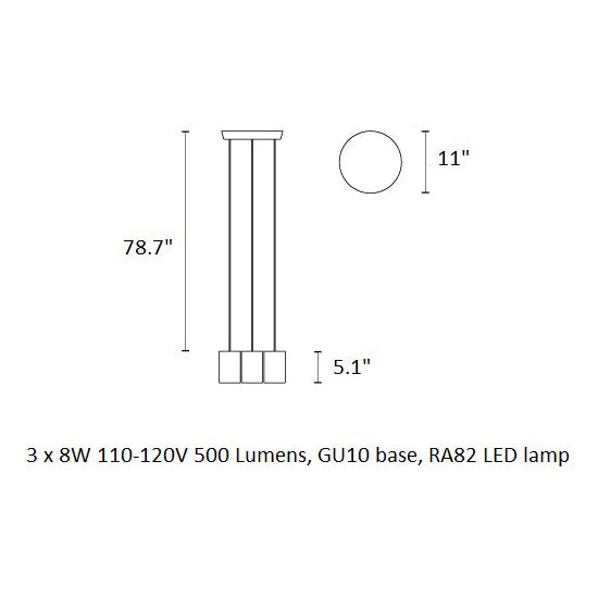 Solid Cylinder Cluster Pendant Light