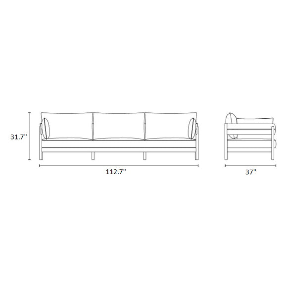 Tanso Outdoor 3-Seater Sofa