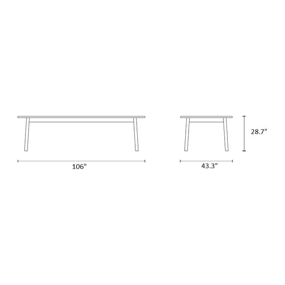 Tanso Outdoor Rectangular Dining Table