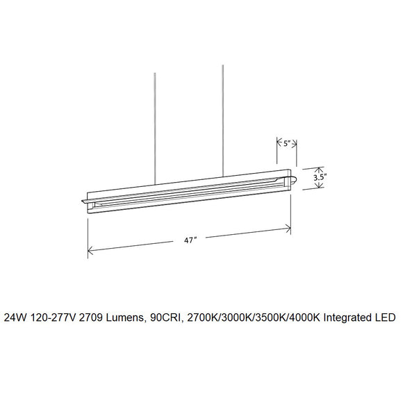Nubis Linear Split Canopy LED Pendant Light