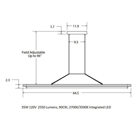 Penna LED Linear Pendant Light
