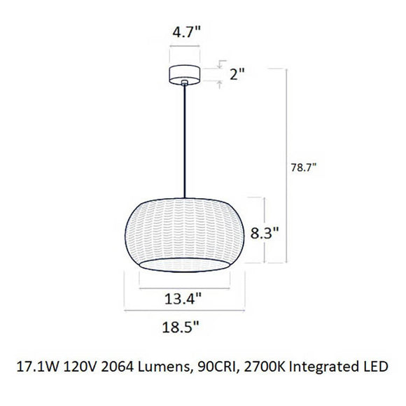 Perris Outdoor LED Pendant Light