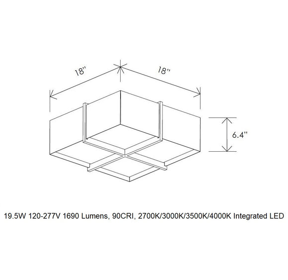 Veram 18 LED Flush Mount