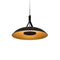Volo LED Pendant Light  option Brushed Brass Interior / Black Exterior Shade with Dark Stained Walnut Disc