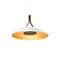 Volo LED Pendant Light  option Brushed Brass Interior / White Exterior Shade with Walnut Disc