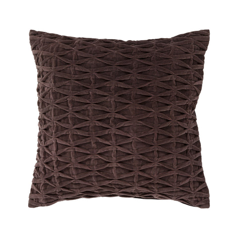 Gathered Diamond Velvet Pillow