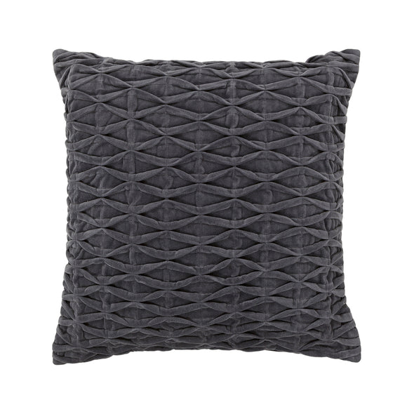 Gathered Diamond Velvet Pillow