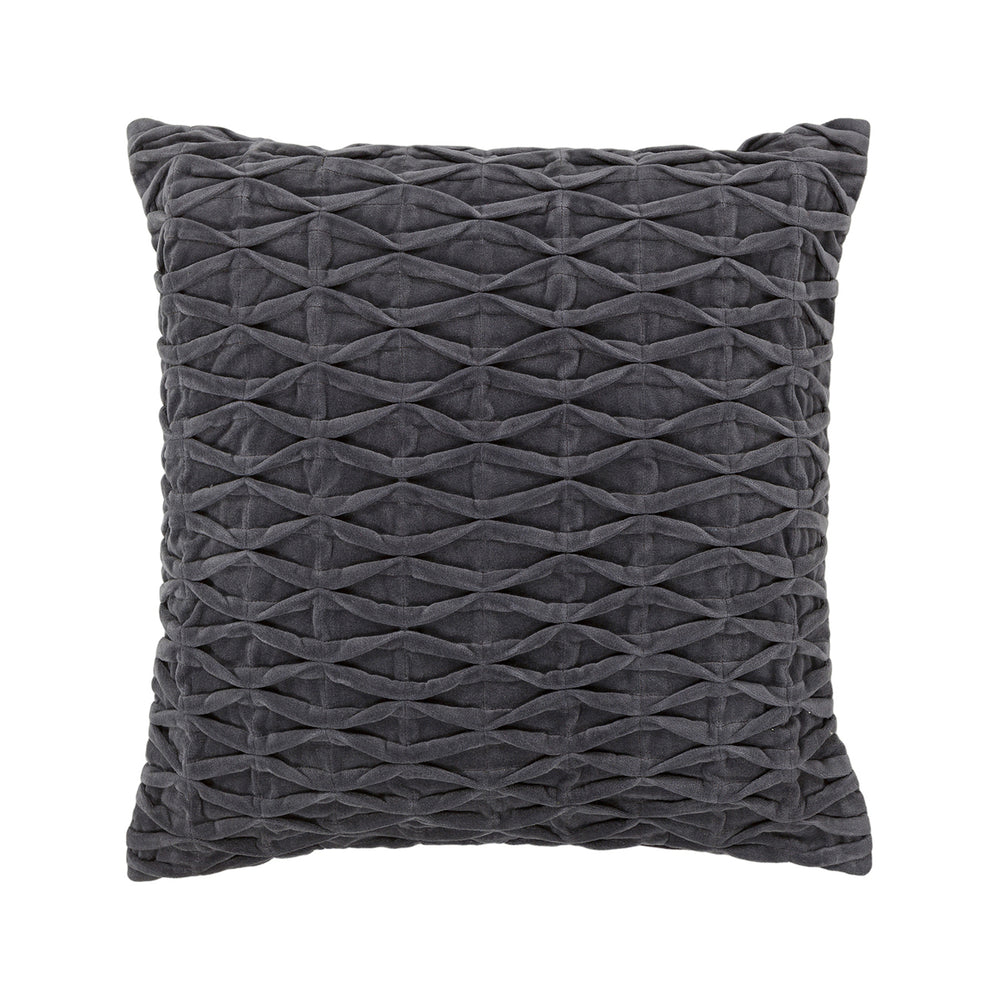 Gathered Diamond Velvet Pillow