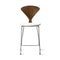 Stool with Chrome Base - Upholstered Seat  option Spinneybeck Leather Sabrina White