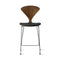 Stool with Chrome Base - Upholstered Seat  option Classic Walnut