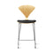 Stool with Chrome Base - Upholstered Seat  option Natural Beech