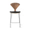 Stool with Chrome Base - Upholstered Seat  option Natural Walnut