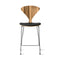 Stool with Chrome Base - Upholstered Seat  option Red Gum