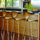 Stool with Chrome Base - Upholstered Seat