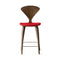 Stool with Wood Base - Upholstered Seat  option Spinneybeck Leather Sabrina Carmen