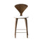 Stool with Wood Base - Upholstered Seat  option Spinneybeck Leather Sabrina White