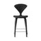 Stool with Wood Base - Upholstered Seat  option Classic Ebony (Ebonized Walnut)