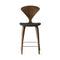 Stool with Wood Base - Upholstered Seat  option Classic Walnut