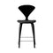 Stool with Wood Base - Upholstered Seat  option Ebony Lacquer