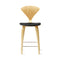 Stool with Wood Base - Upholstered Seat  option Natural Beech