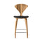 Stool with Wood Base - Upholstered Seat  option Red Gum