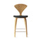 Stool with Wood Base - Upholstered Seat  option White Oak Rift