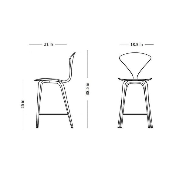 Stool with Wood Base - Upholstered Seat