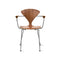 Metal Base Armchair  option Natural Walnut