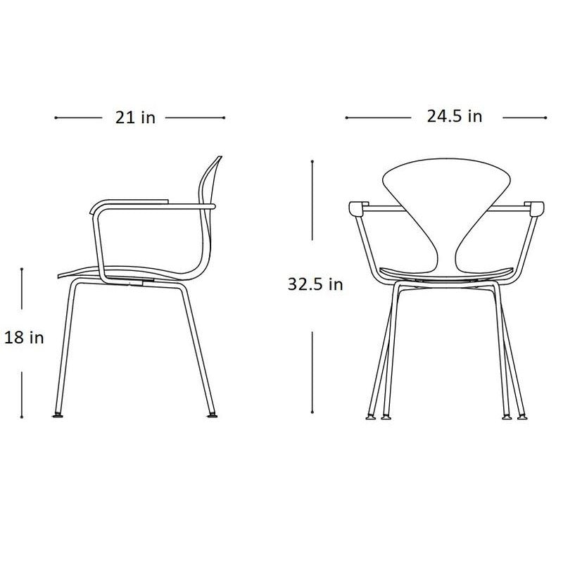 Metal Base Armchair