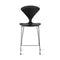 Stool with Chrome Base  option Classic Ebony (Ebonized Walnut)