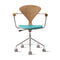 Task Office Chair with Arms - Upholstered Seat  option Spinneybeck Leather Sabrina Spring Azure
